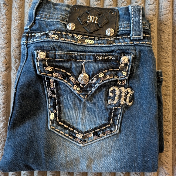 Miss Me Denim - Miss Me Blue Jeans with Embellished Back